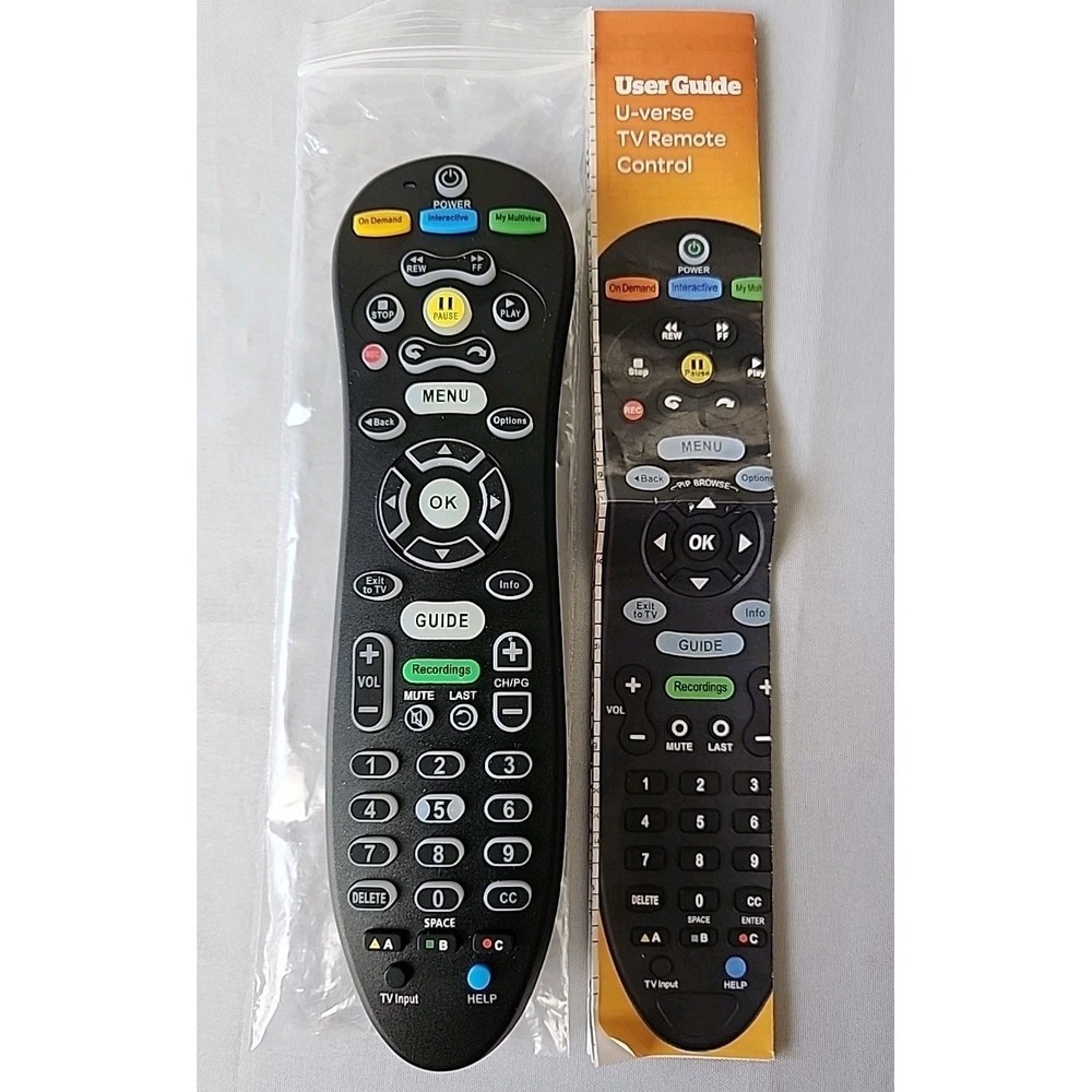 New AT&T U-Verse S30-S1B Programmable IR Universal Remote Control & User Guide
